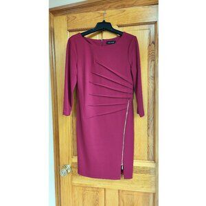 Ivanka Trump Maroon Long Sleeve Dress